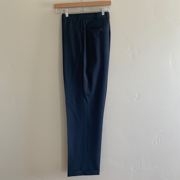 Zanella Todd Flat Front Luxury 120's Wool Serge Pant Navy Men’s Size 38 x 32 US - Picture 15 of 16